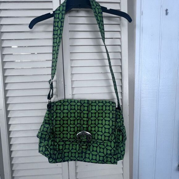 Green Geometric Pattern Shoulder Bag - Picture 1 of 12